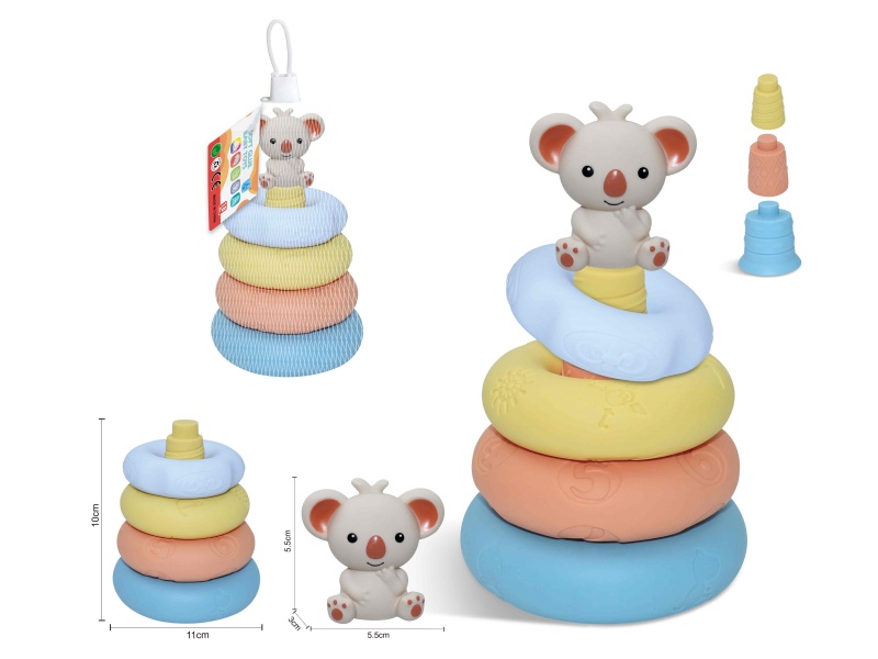 Soft Rubber Stacking Ring Finger Doll Set(Koala) 8PCS
