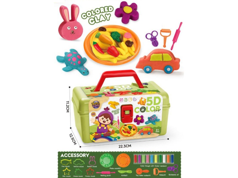 24Pcs Colored Clay Strip +13Pcs Accessories