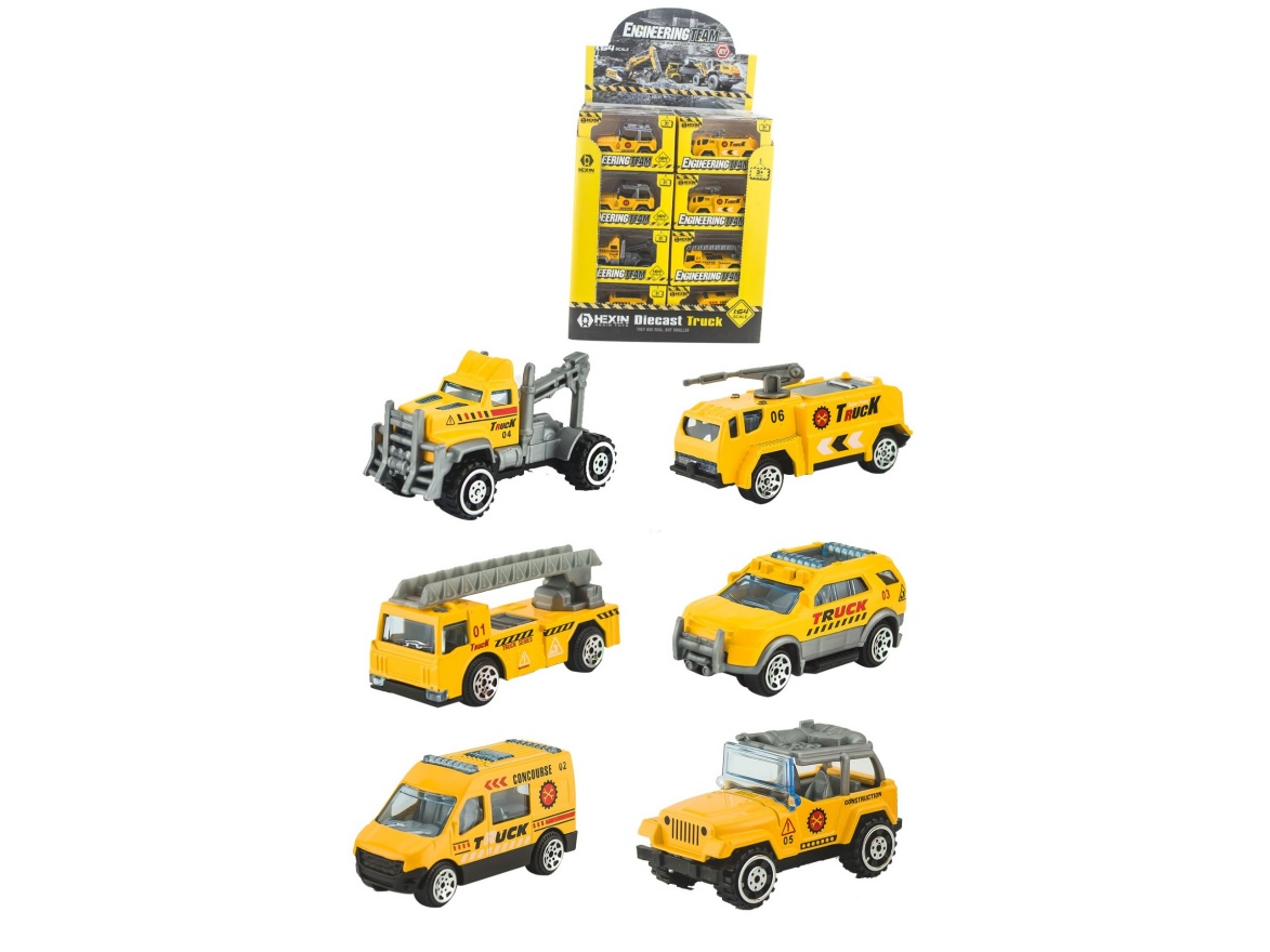 Alloy Sliding Engineering Car 24Pcs