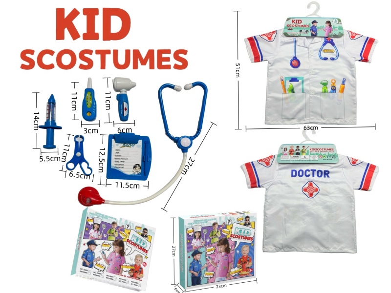 Diy Clothing Role-Playing Doctor + 6-Piece Set (Thickened) (Color Box Style) White