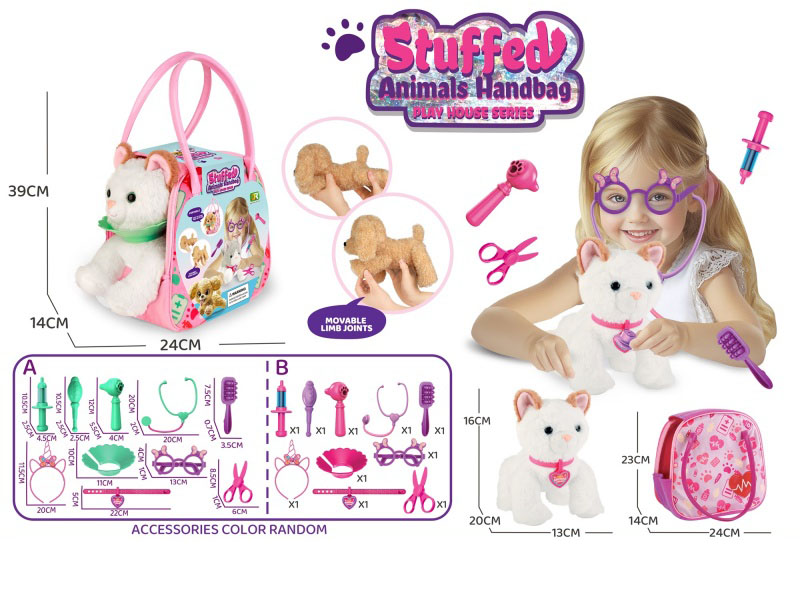 Plush Joint White Cat-Themed Handbag