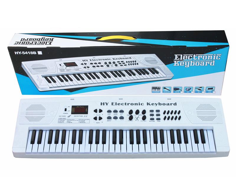 54 Keys Dual Speaker Digital Electronic Organ(White, With USB, Microphone)
