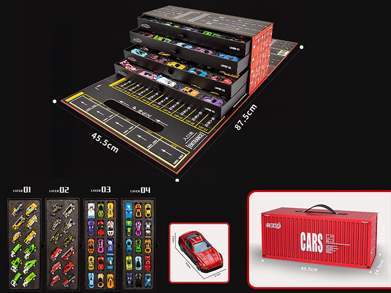 Alloy Fire Engine, Engineering Trucks, Sports Cars 54pcs