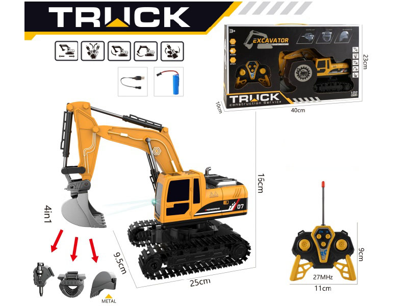 1:22 6CH R/C 4 In 1 Engineering Truck With Lights