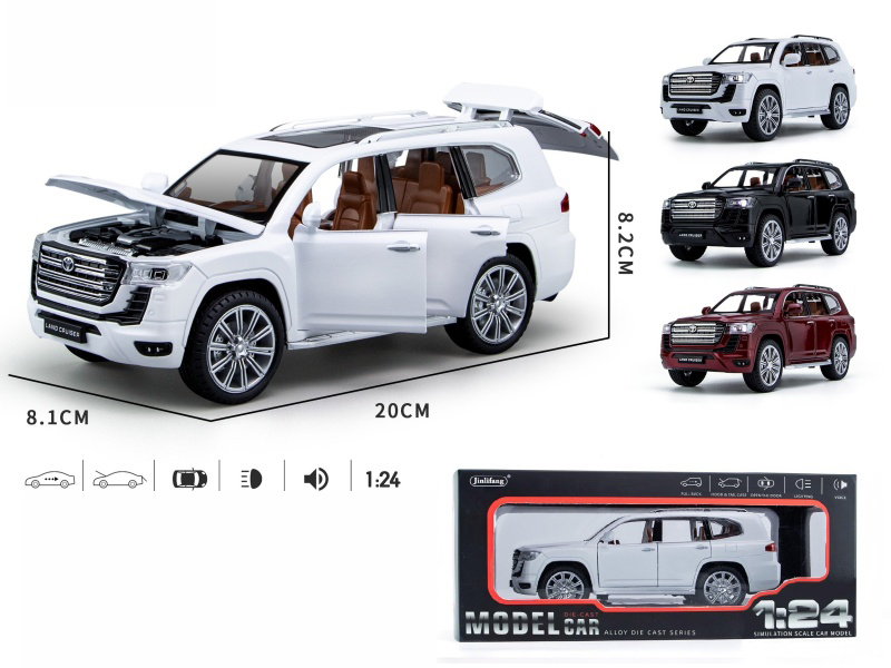 1:24 Land Cruiser Streetcar Version Pull Back Alloy Six-Door Car Model With Sound And Light