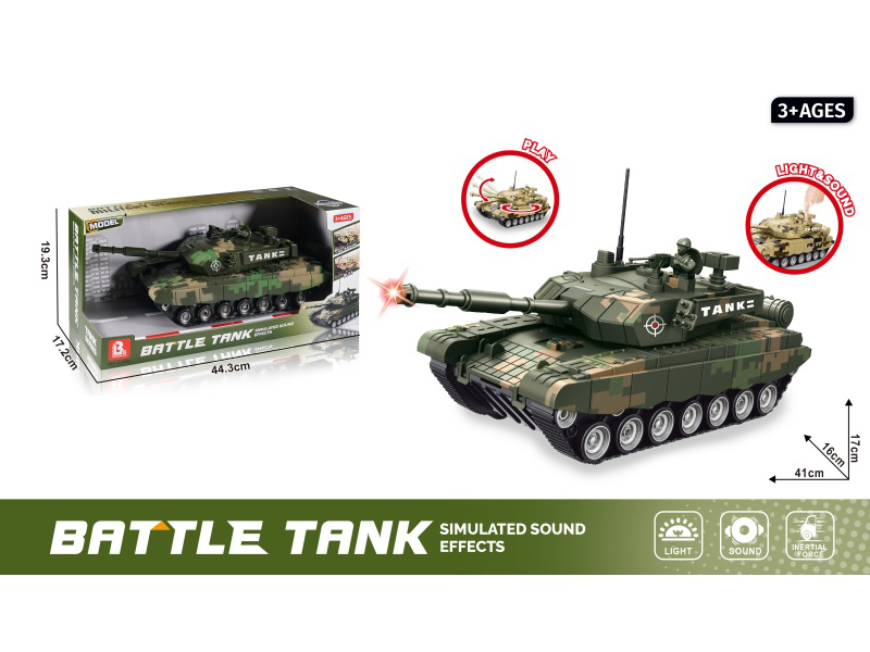 1:16 Sound And Light Sliding Storage Tank - Dark Green (Battery Not Included :2*Aaa)