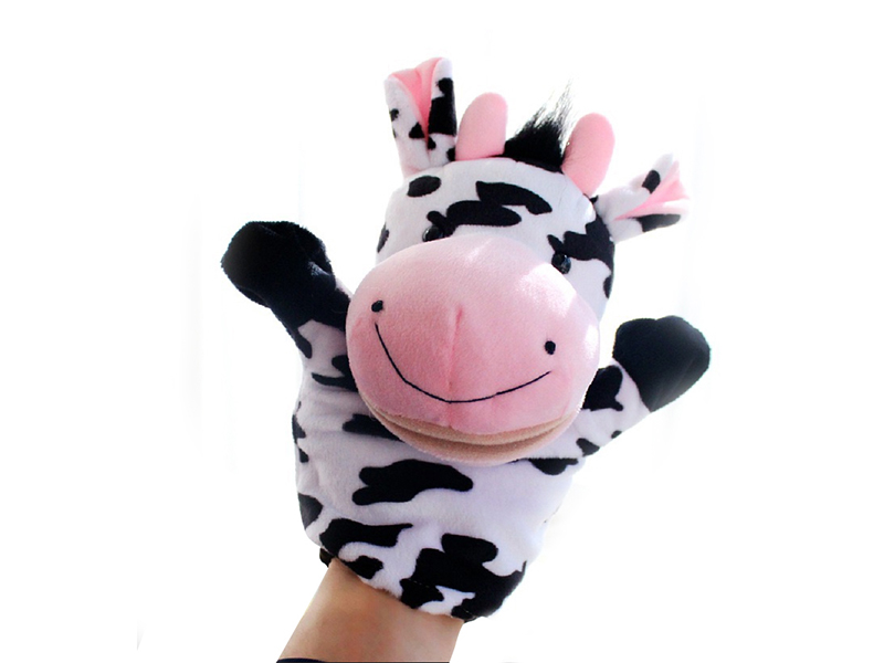 Cow Cartoon Animal Hand Puppet Plush Doll