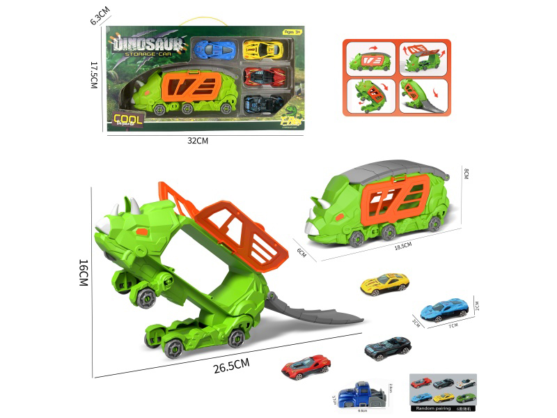 Small Triceratops Transformed Storage Cart +4 Alloy Carts +1 Ejector
