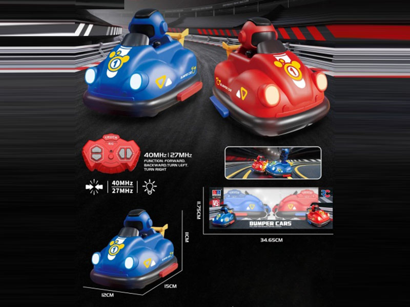 Four Bumper Cars With Light Kit, 3.7V 500 Mah Lithium Battery + 2 Usb Cables, One 27Mhz And One 40Mhz Respectively