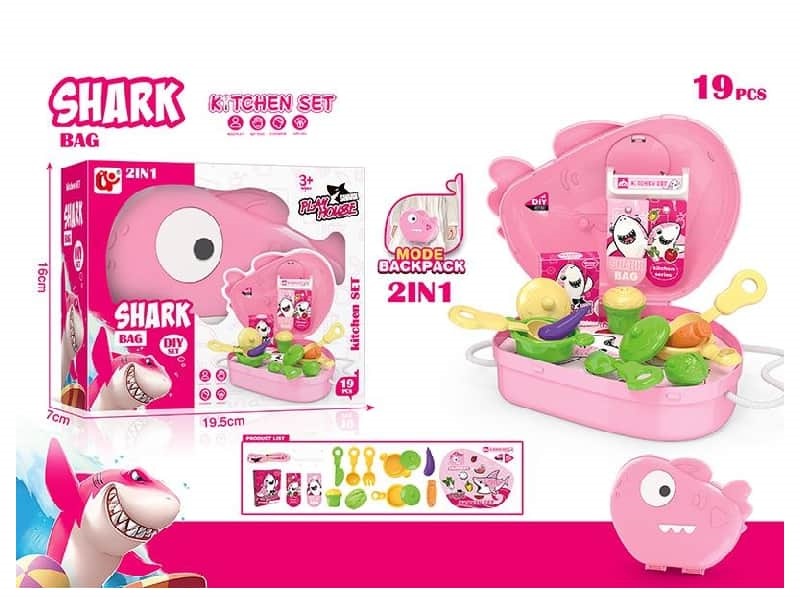 Cartoon Shark Kitchenette Set Backpack