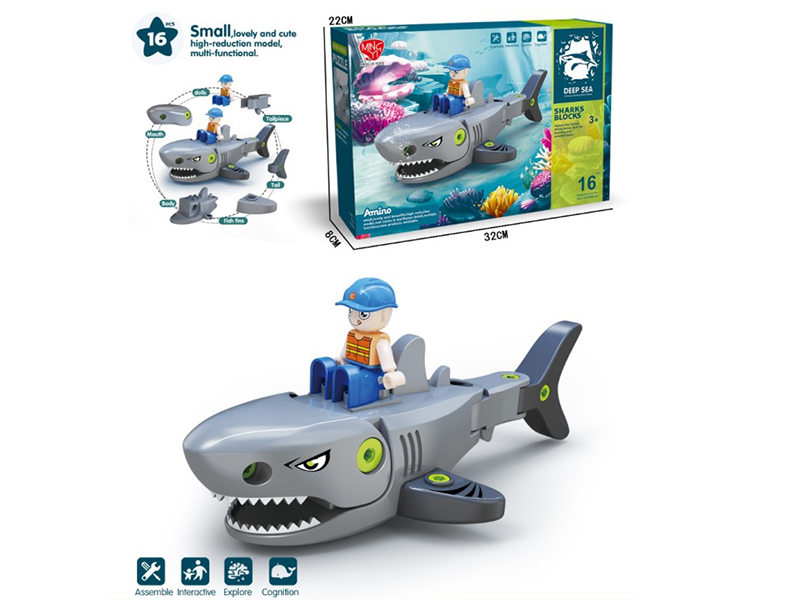 Shark Building Blocks With Doll