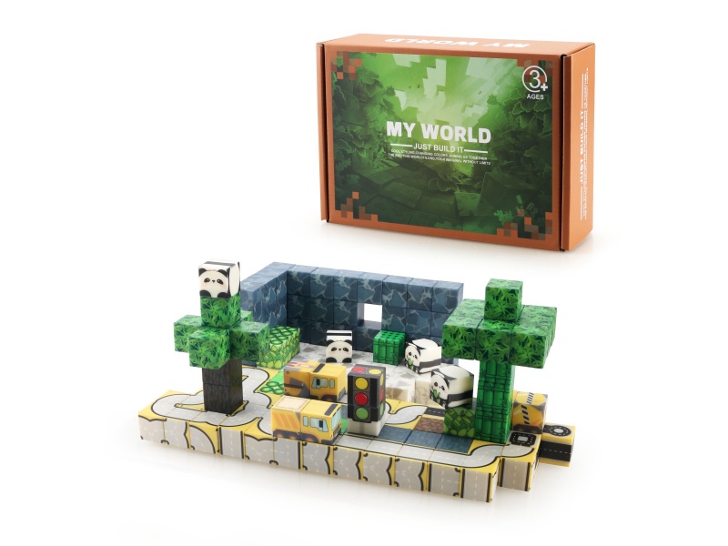 Building Blocks: 2.5Cm Road Traffic Set (155 Magnetic Blocks)