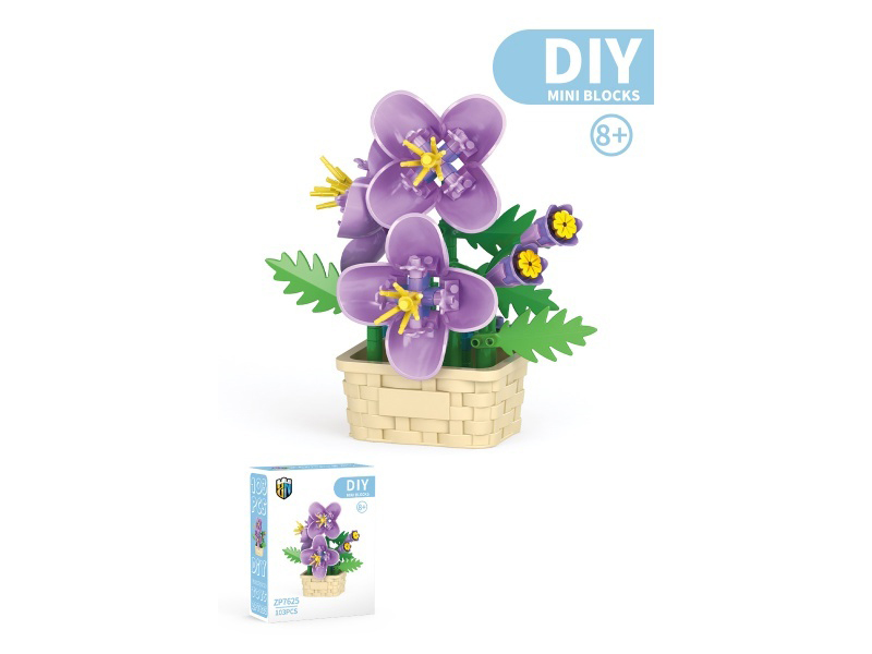 Iris Building Block Flower Basket Series 103 PCS