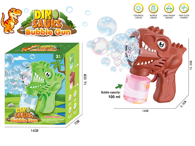 Electric Dinosaur Bubble Gun With Lights