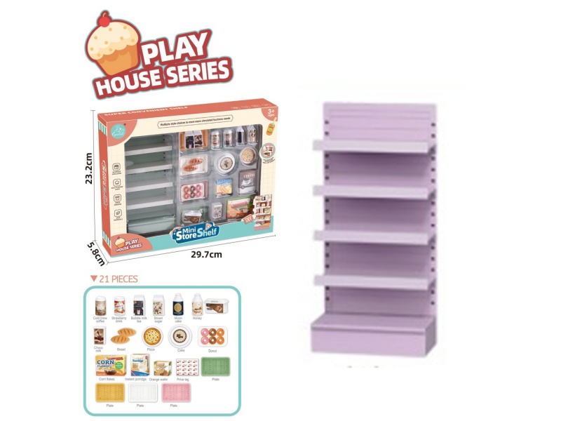 Mini Store Shelf +Plats, Food, Bread Accessories