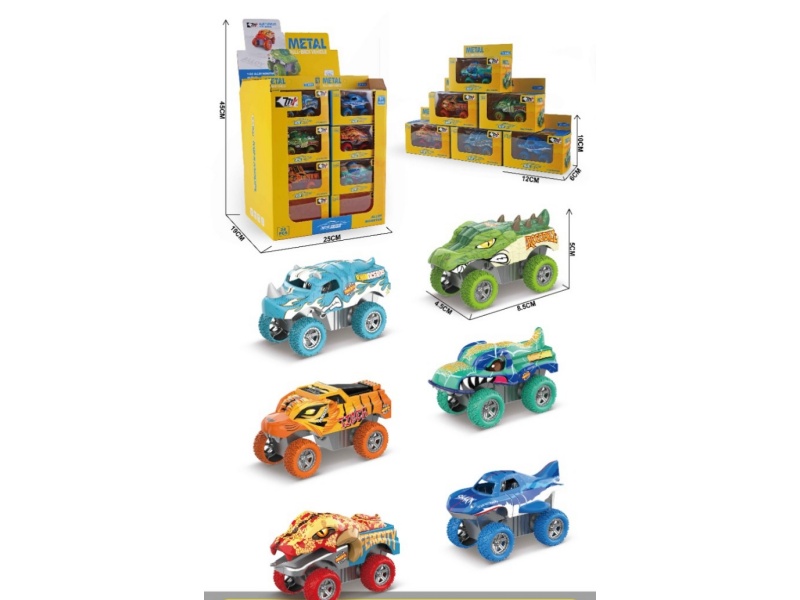 Alloy Recoil Animal Car (24Pcs)