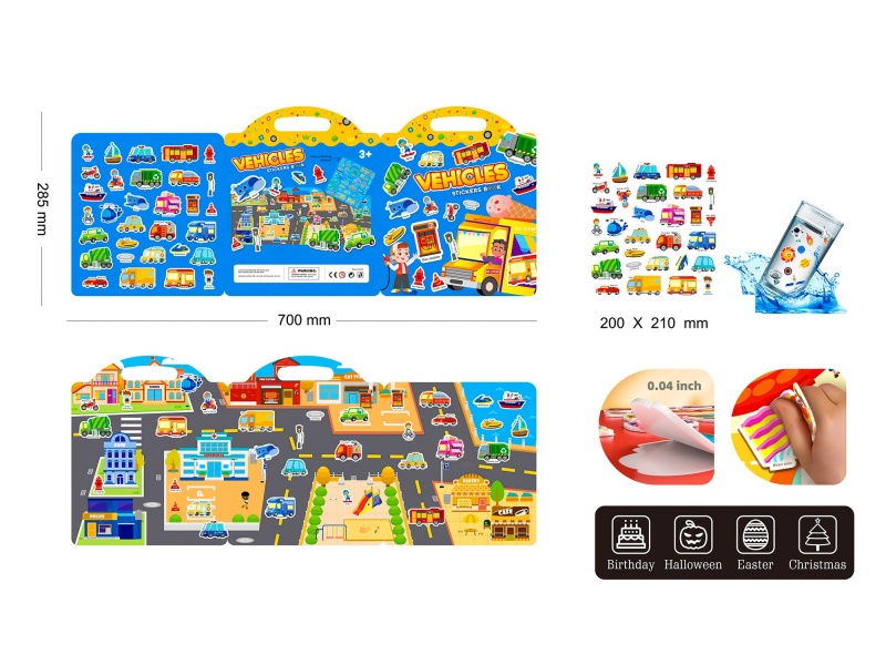 Jelly Sticker Book(Transportation)
