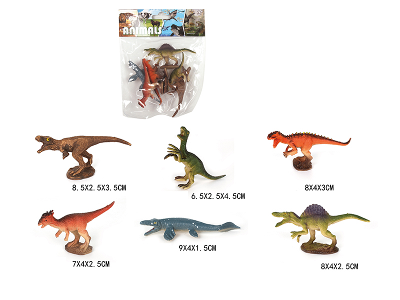 Solid Mini Dinosaur Set 6pcs