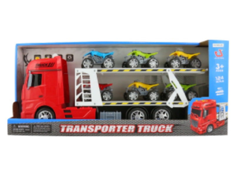 1:12 Early Education Lighting And Sound Inertial Transport Vehicle (Carrying 6 Beach Motorcycles)