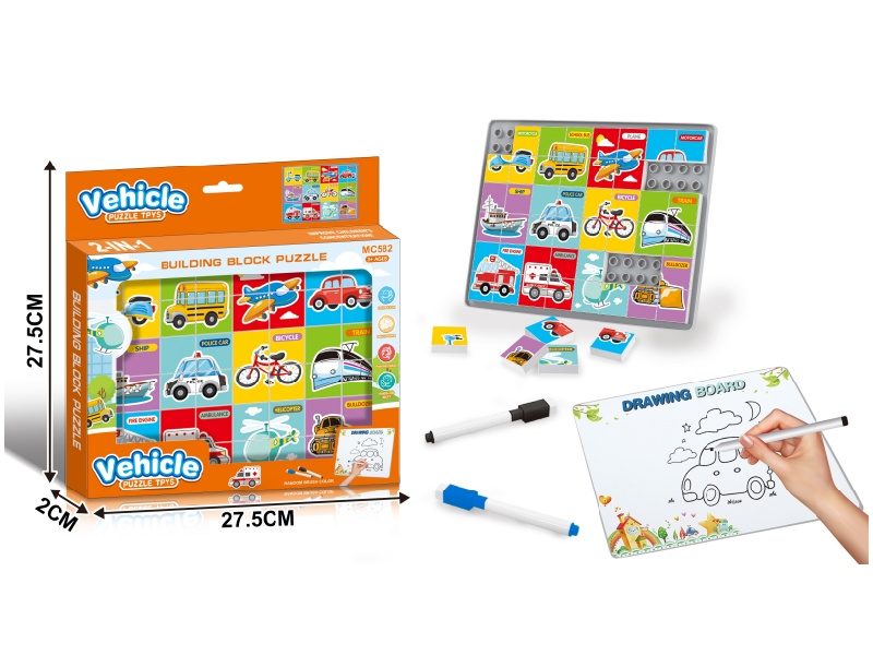 A Large Jigsaw Puzzle Of Transportation Building Blocks