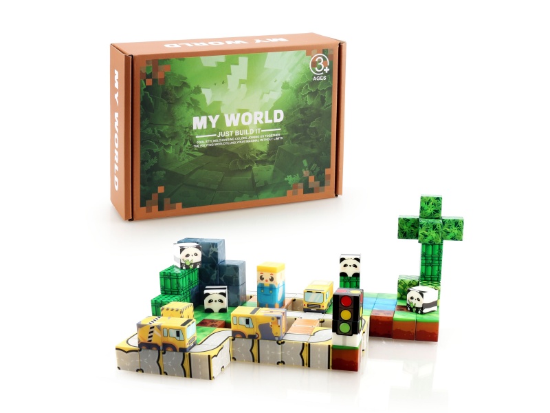 Building Blocks: 2.5Cm Road Traffic Set (115 Magnetic Blocks)