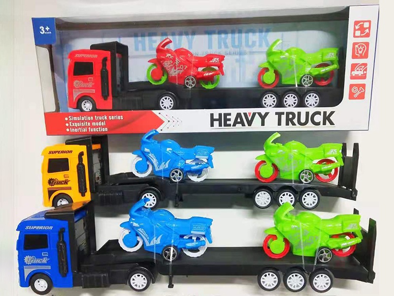 Friction Heavy Truck With Motorcycles