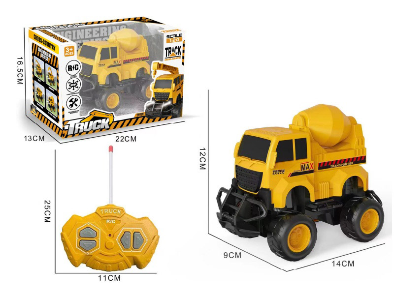 1:20 4-Channel Remote Control Cement Tank Engineering Truck With Headlight