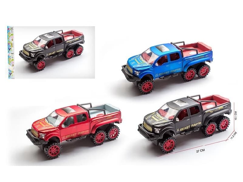 1:16 Six-Wheel Ford Pickup  Friction Motorcycle Race