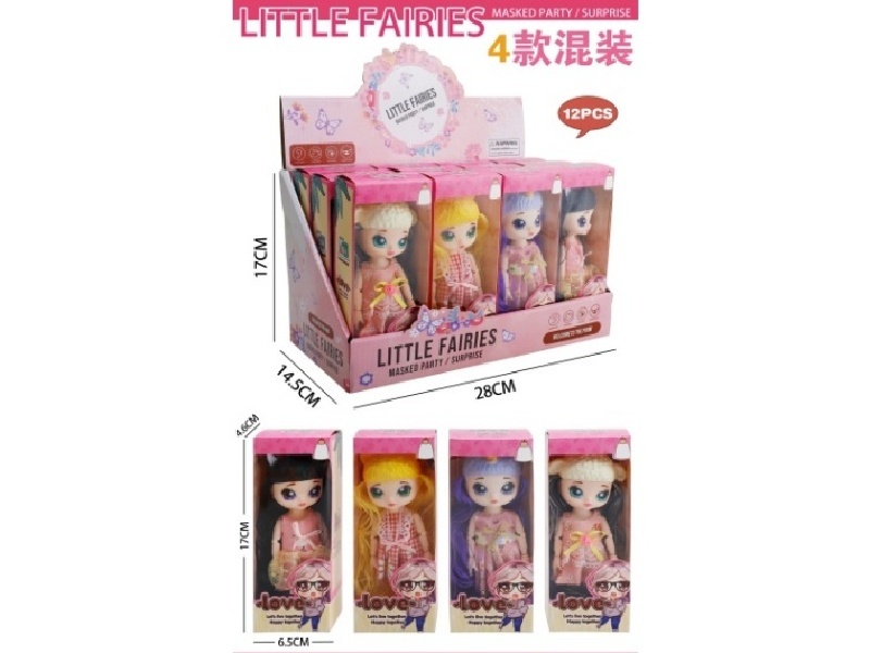6-Inch 12-Joint Nana Dolls (4 Mixed Sets, 12 Pieces Each)