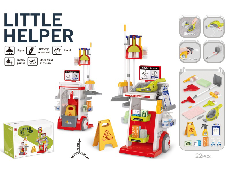 Cleaning Trolley Set (With Vacuum Cleaner, 3 Aa Batteries Not Included)