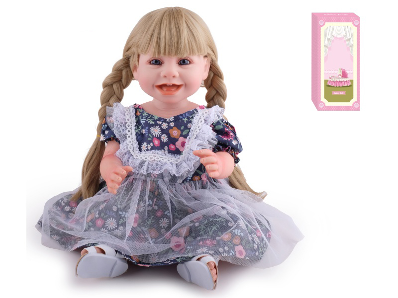 55cm Soft Plastic Reborn Doll(Wig Sheath) With Feeding-Bottle, Magnetic Pacifier, Diaper, Birth Card