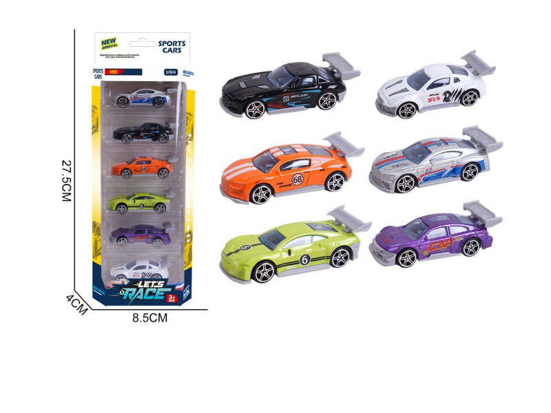 6 1:64 Alloy Car Models, 6 Pieces Each
