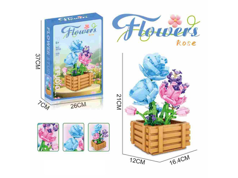 Building Block Rose 550Pcs- Flower Series