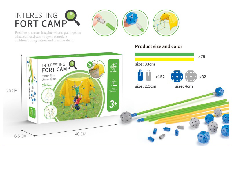 Tent Fabric Toy Assembly Blocks Approximately 260 Pieces - Diy Assembly Of Building Block Educational Toys, Assembly Of Educational Building Blocks, Early Education, Parent-Child Interaction