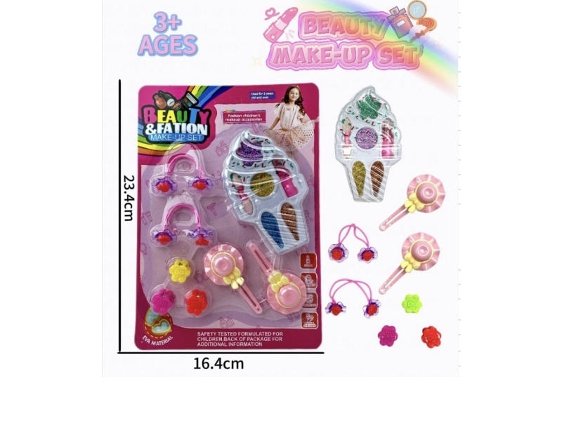 Ice cream, makeup, accessories and toys come with 3 clips +2 rubber bands +2 hat clips