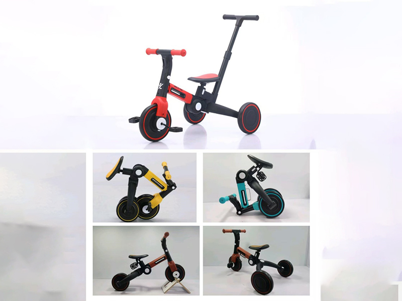Multi-Function Folding Tricycle Balance Car Red Pink Blue Coffee Yellow
