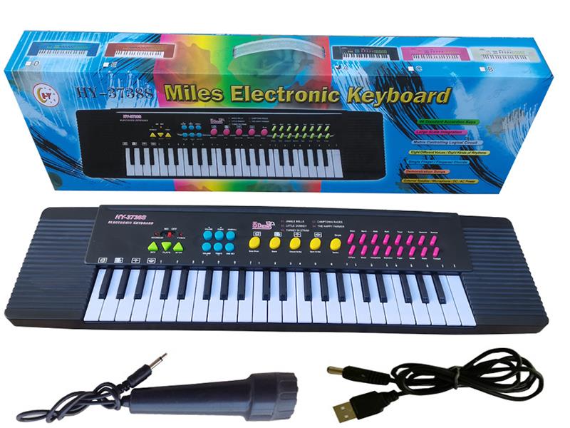 44 Keys Single Speaker Electronic Organ(Black, With USB, Microphone)