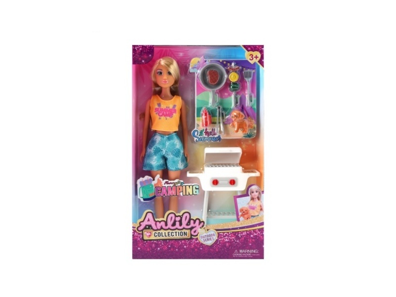 11.5-Inch Solid Body Doll Barbecue Set (Brown Skin Color)