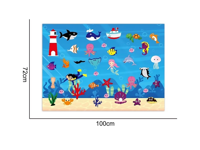 Montessori Early Childhood Education And Intelligence Development - Felt Learning Flannel Wall Hanging - Ocean