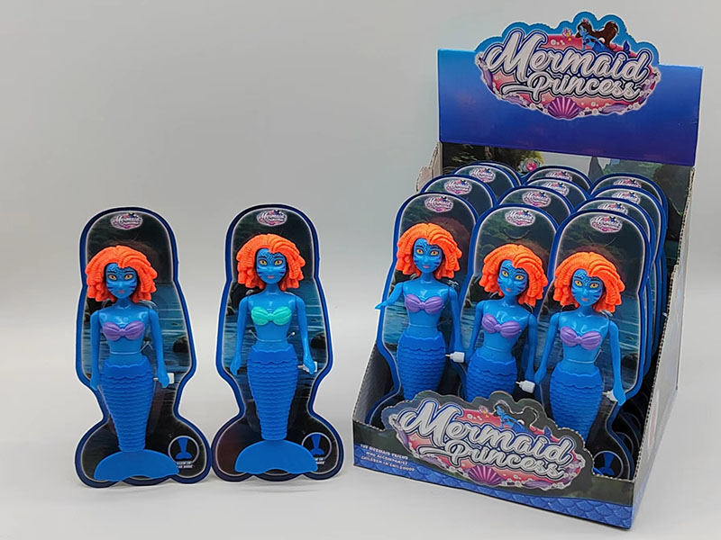 Wind Up Wag Tail Mermaid(Glow In The Dark, Blue, 7 Inch)12PCS