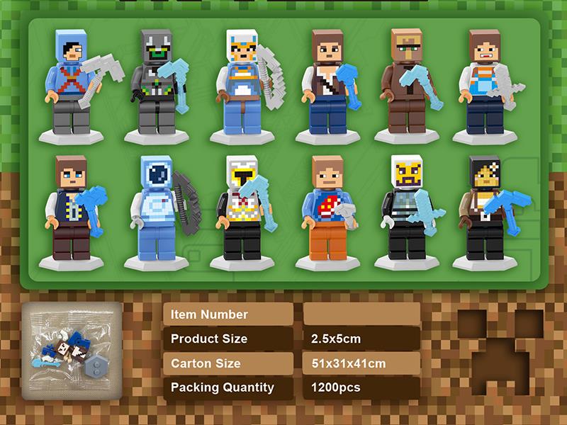 Minecraft Characters Small Particle Building Blocks Doll