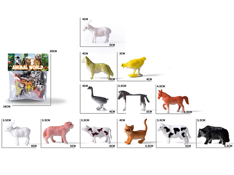 Farm Animals Set 12pcs