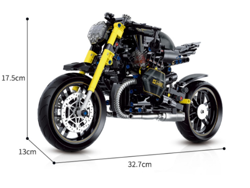 Building Blocks: 1:8 Technology Motorcycle Series - 563 Pieces Of Boma Latte