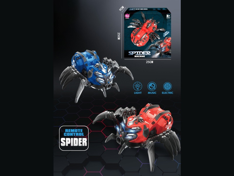 Electric Mechanical Universal Spider, With Light And Music, Limb Swinging, Universal Walking (Two-Color Mixed Packaging) (No Spray).