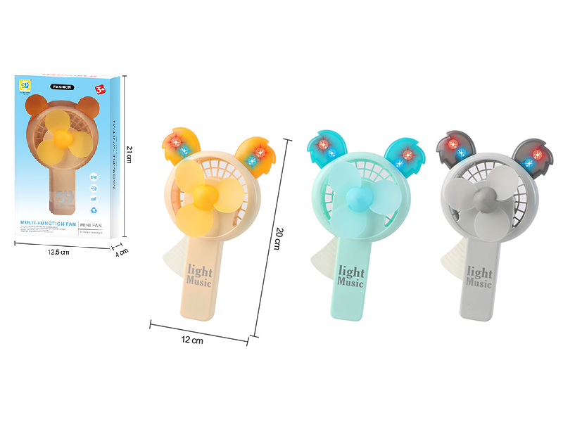 Koala Hand-Pressed Fan With Lights And Music 1pcs