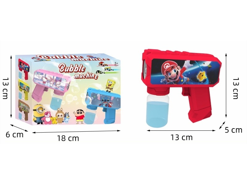 Multi-Hole Light Automatic Bubble Gun (Mario)