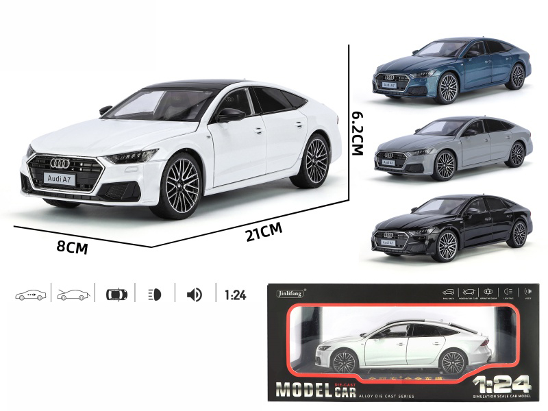 1:24 Audi A7 Streetcar Version Pull Back Alloy Four-Door Car Model With Sound And Lights