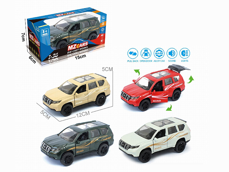 1:36 Pull Back Alloy Off-Road Vehicle(3 Doors Can Open)(With Sound And Lights)