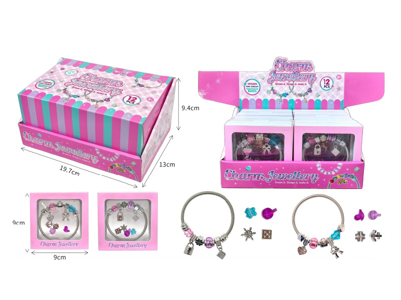 Four Diy Pandora Bracelet Beaded Jewelry Pieces (Including Four Diy Replacement Beads), 12 Pieces