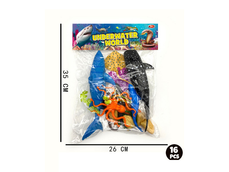 16 Pcs Of Marine Animal Combination